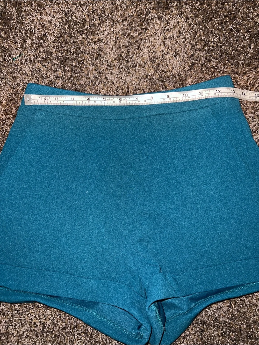 Sincerely Jules Teal High-Waist Knit Shorts